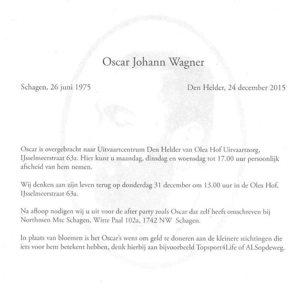 Topsport for Life - Oscar Wagner - Rouwkaart 03